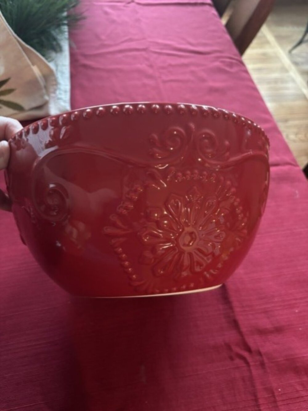 Red Christmas Holiday Bowl